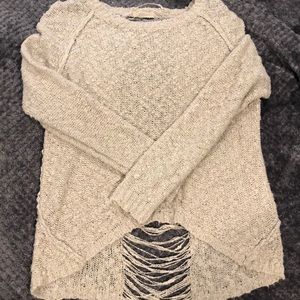 Kaitlyn Sweater With Shredded Back Detail